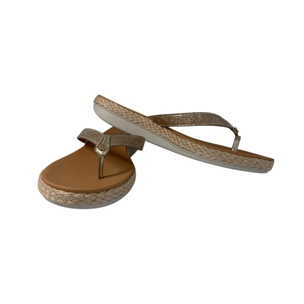 Tommy Bahama‎  Tehama Thong Slip On Sandals Gold Glitter Women's Size 9
